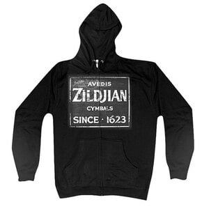 Zildjian Vintage Black Zip Hoodie 
